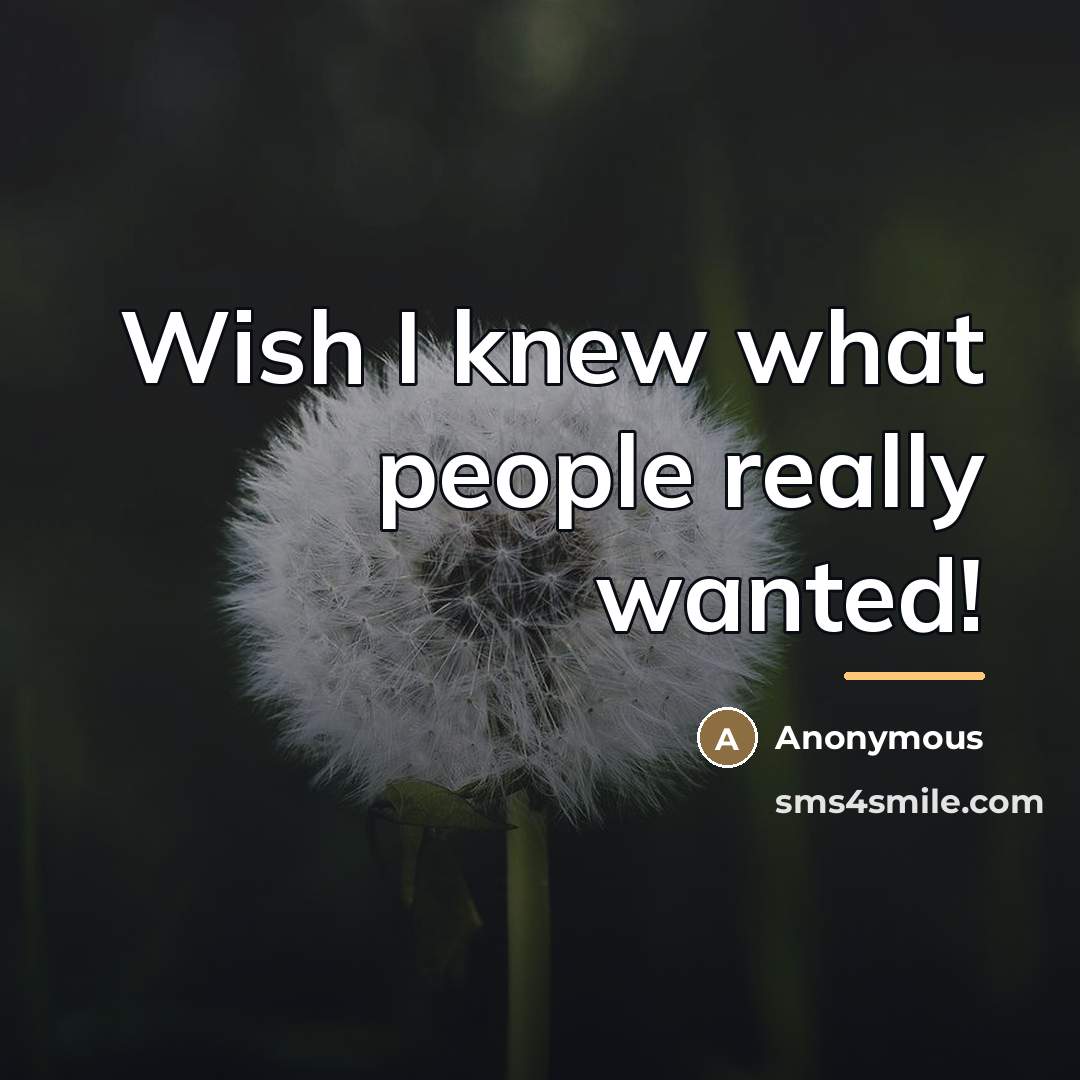 “Wish I knew what people really wanted!…” quote by Anonymous