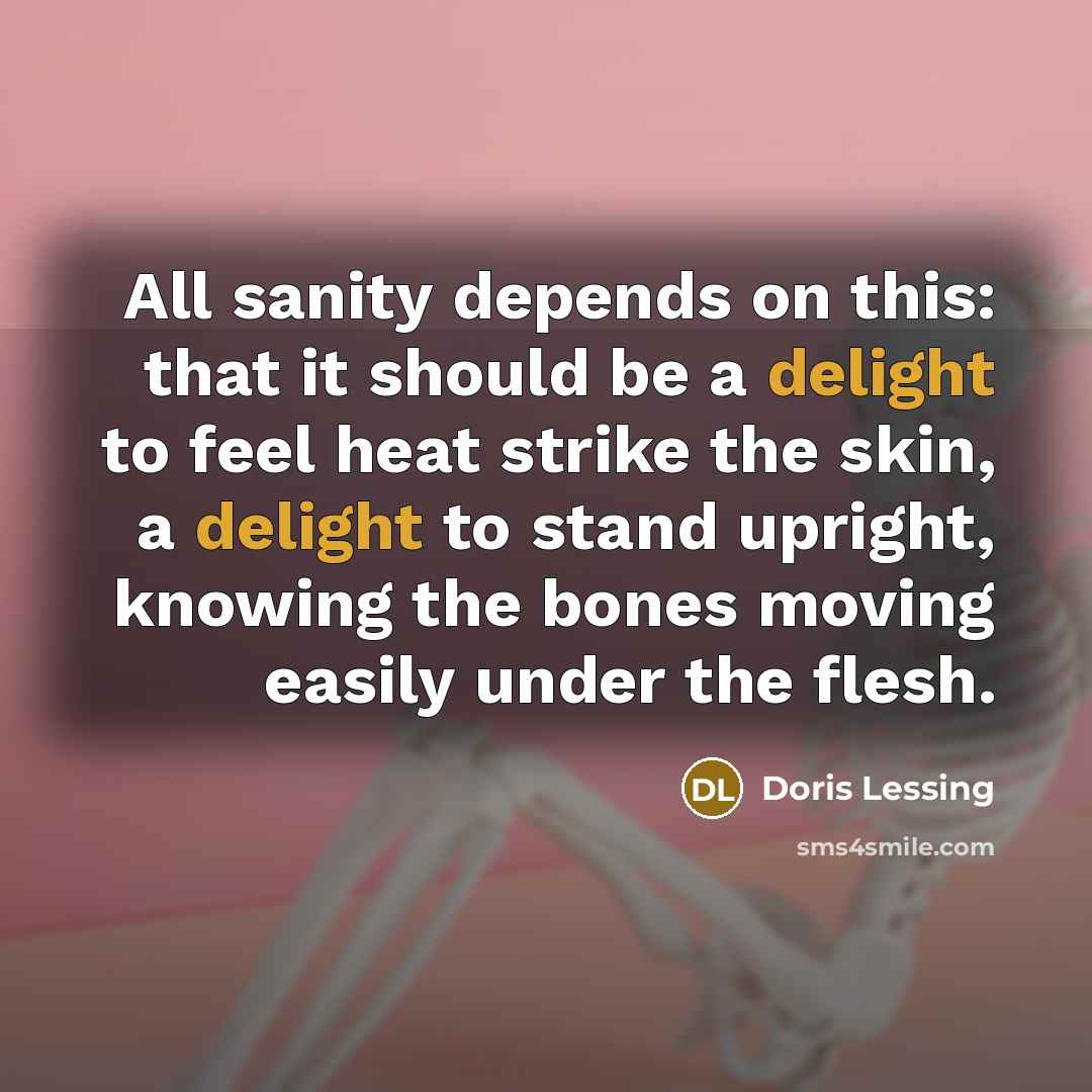“All sanity depends on this: that it should be a…” quote by Doris Lessing