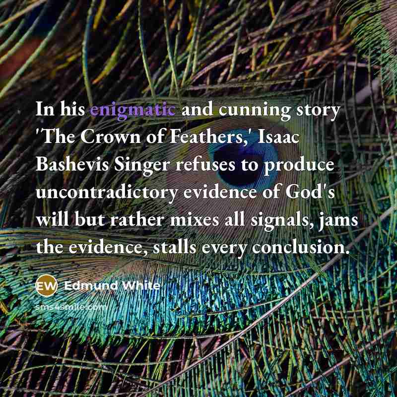 “In his enigmatic and cunning story 'The Crown of Feathers,'…” quote by Edmund White