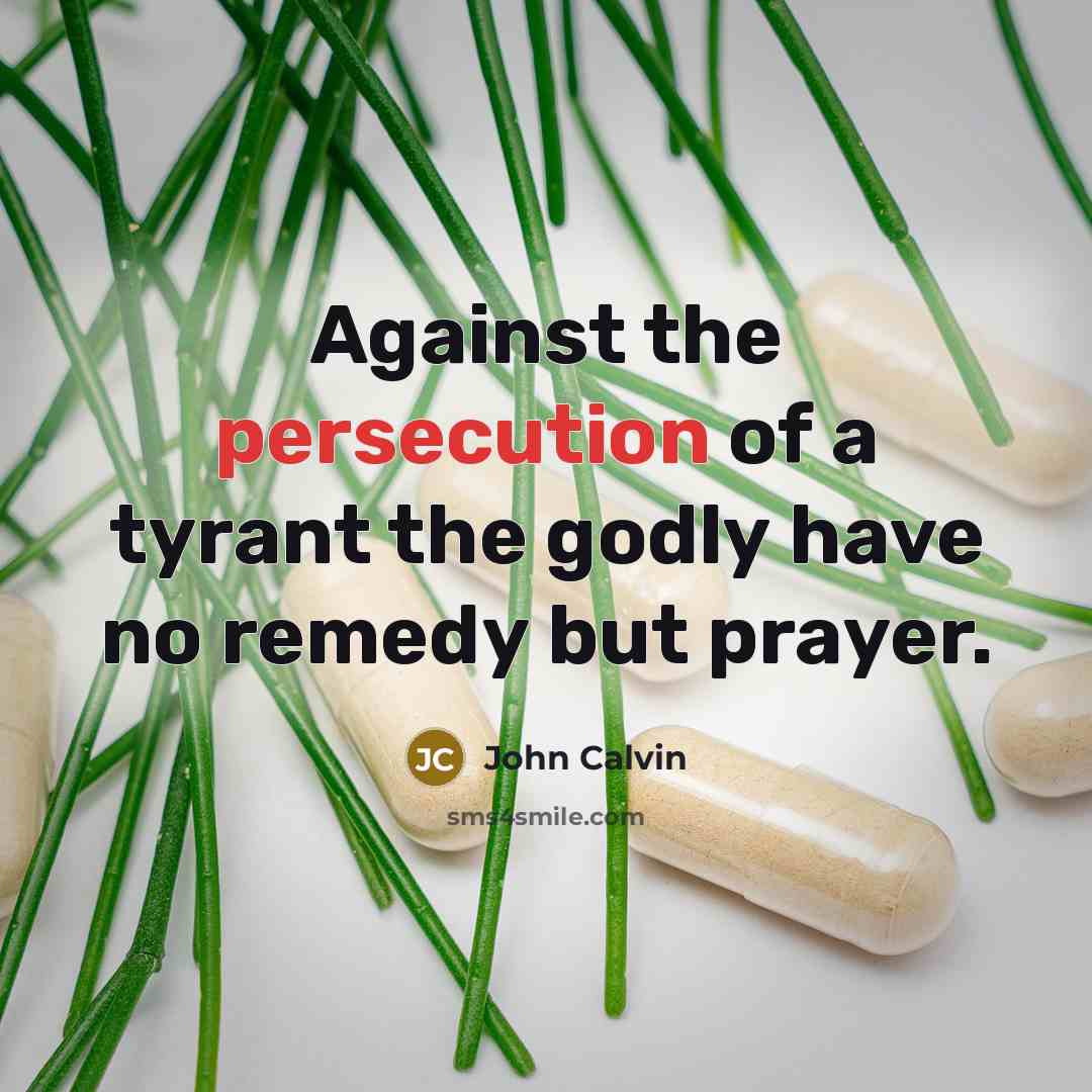 “Against the persecution of a tyrant the godly have no…” quote by John Calvin