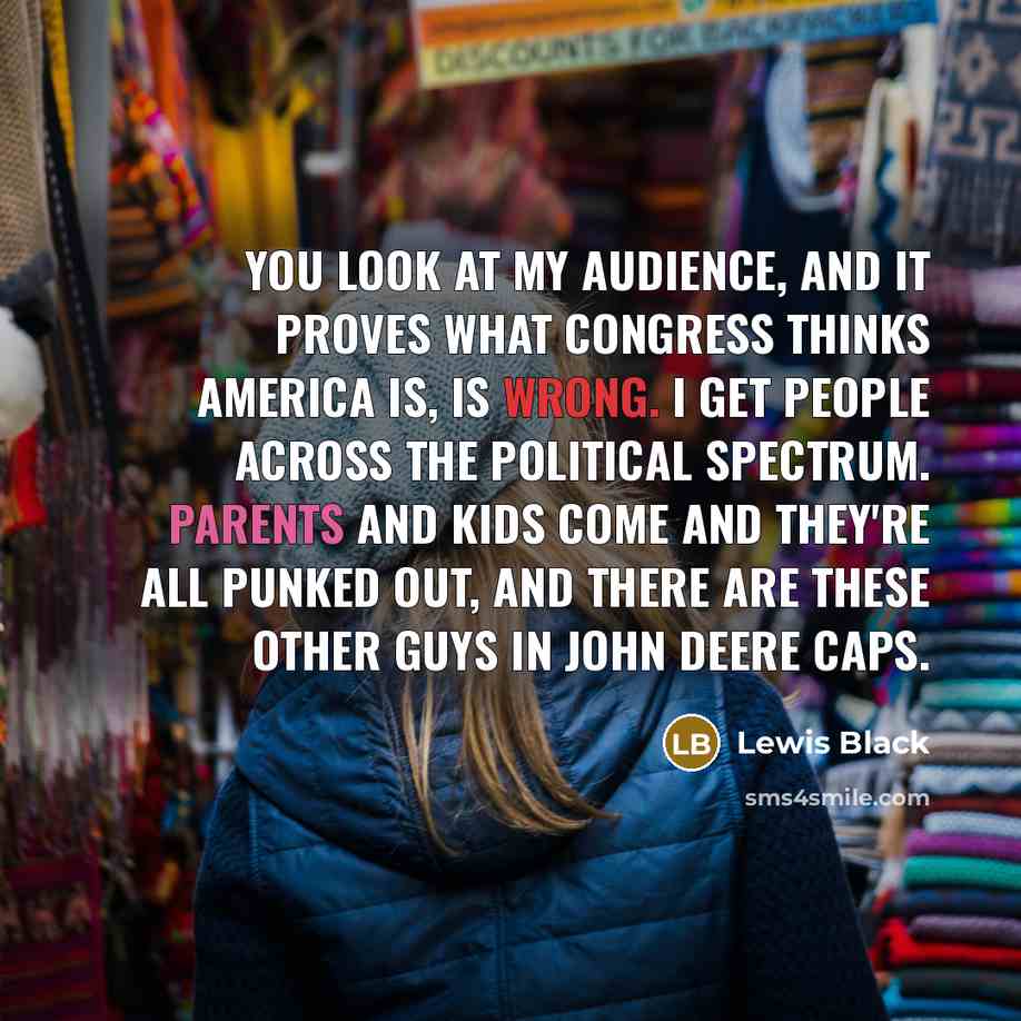 “You look at my audience, and it proves what Congress…” quote by Lewis Black