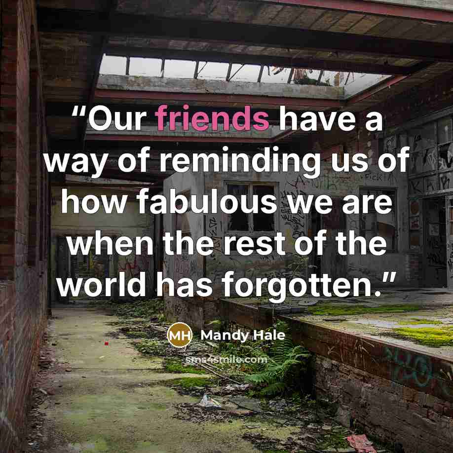 “Our friends have a way of reminding us of how fabulous we are when the rest of the world has forgotten.” quote by Mandy Hale