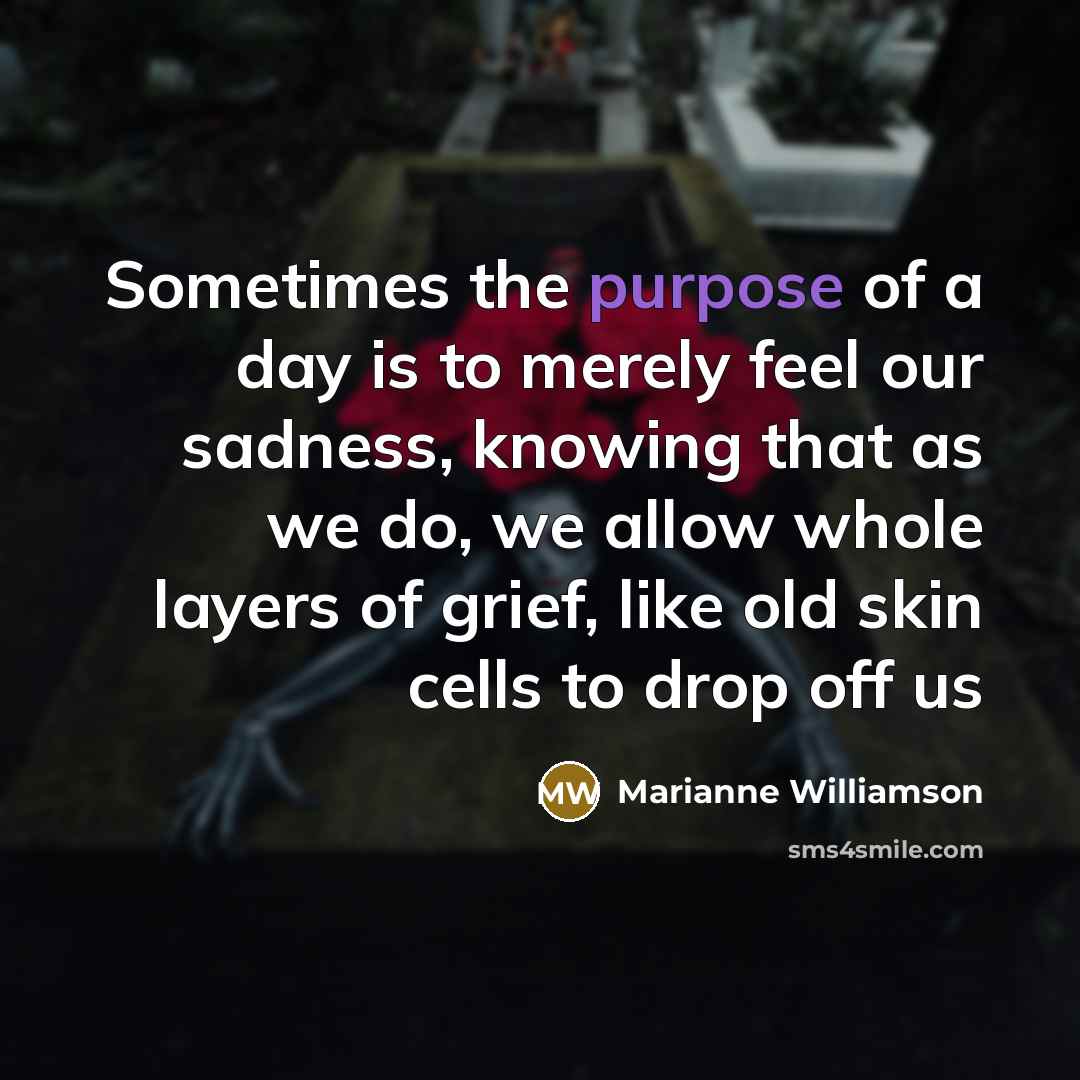 “Sometimes the purpose of a day is to merely feel…” quote by Marianne Williamson