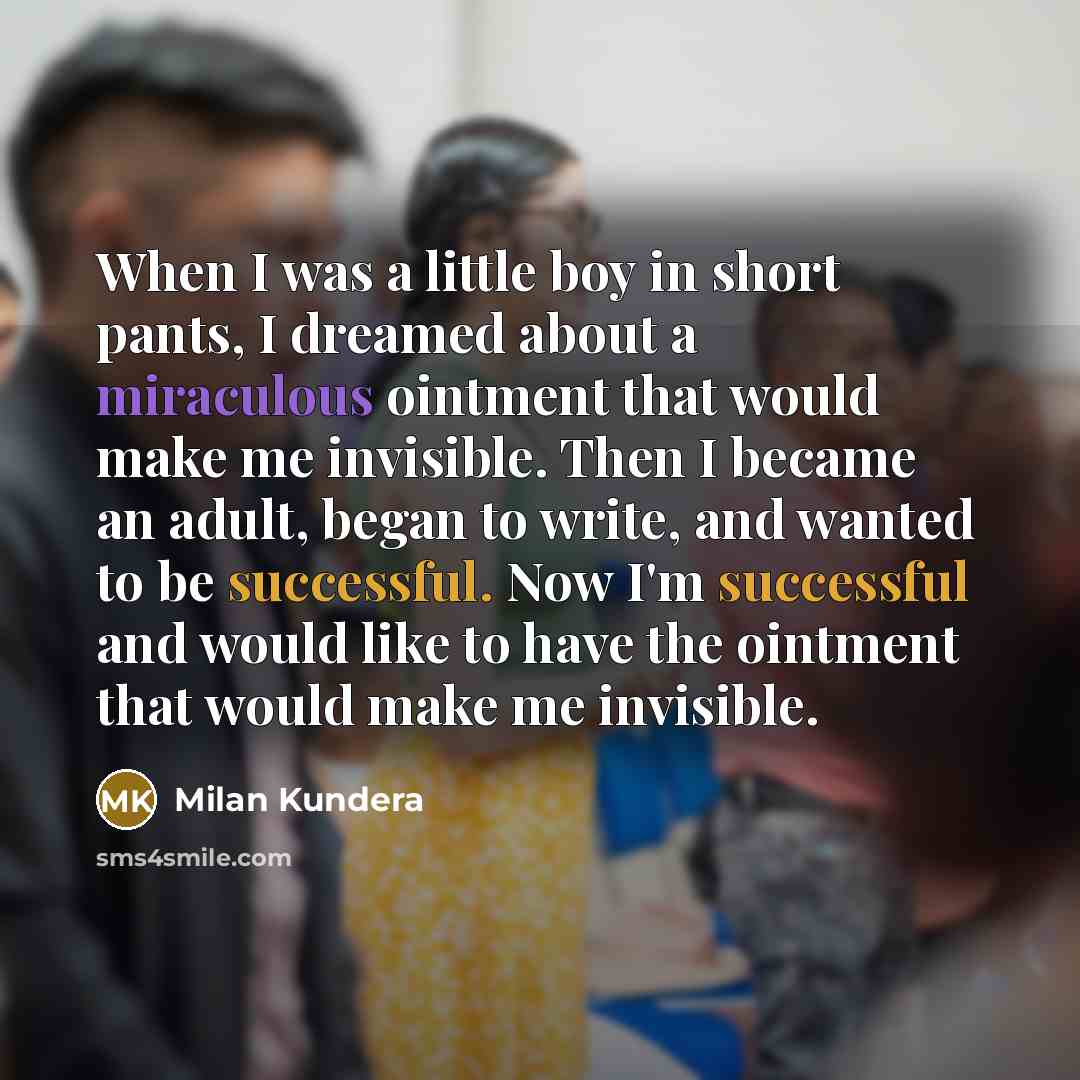 “When I was a little boy in short pants, I…” quote by Milan Kundera