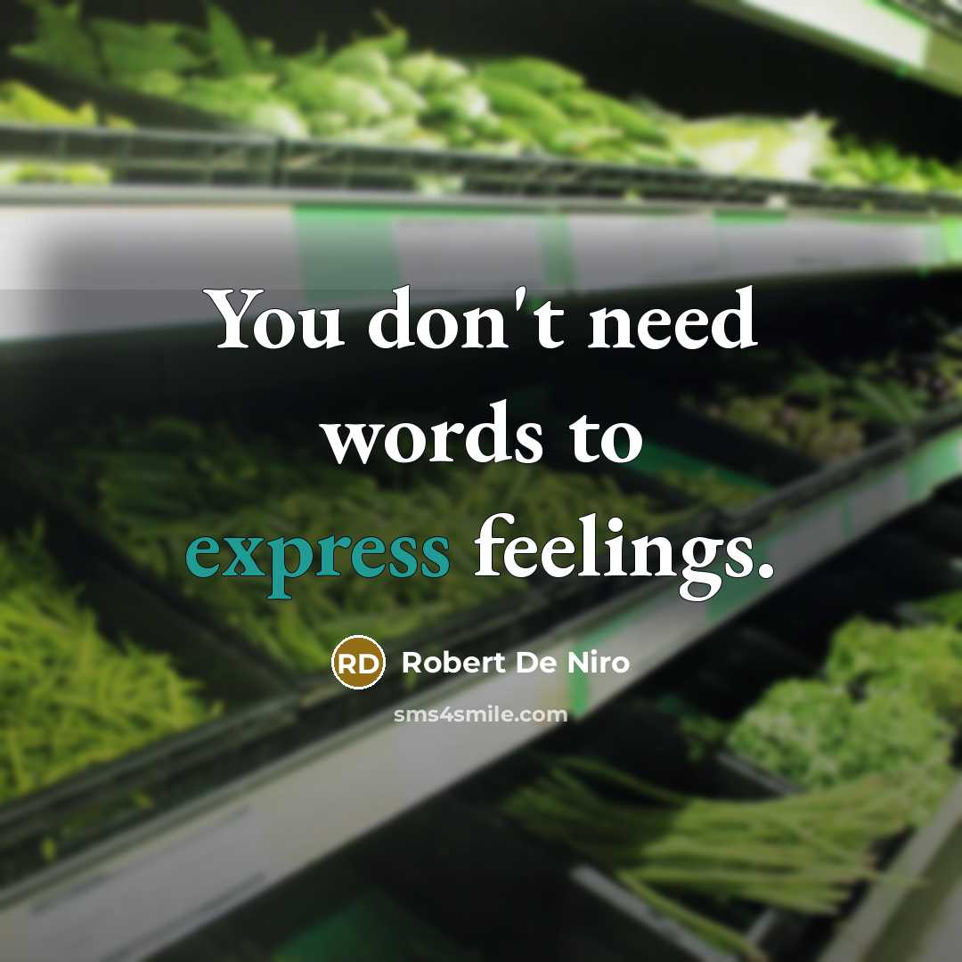“You don't need words to express feelings.…” quote by Robert De Niro