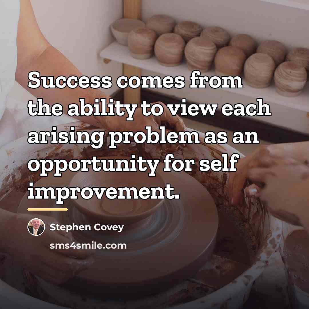 “Success comes from the ability to view each arising problem…” quote by Stephen Covey