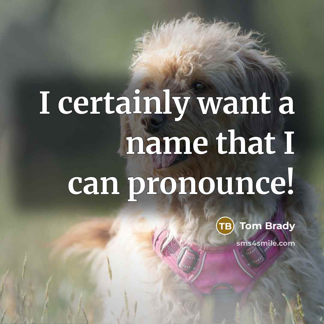 “I certainly want a name that I can pronounce!…” quote by Tom Brady