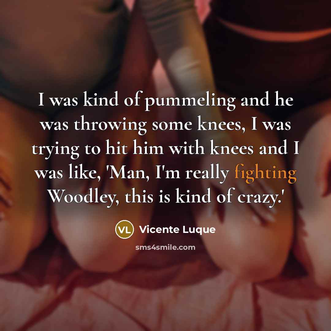 “I was kind of pummeling and he was throwing some…” quote by Vicente Luque