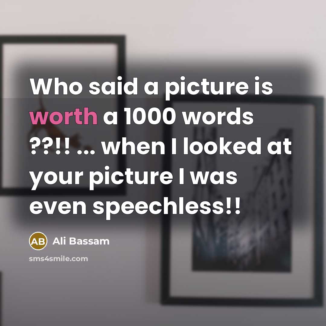 “Who said a picture is worth a 1000 words ??!!…” quote by Ali Bassam