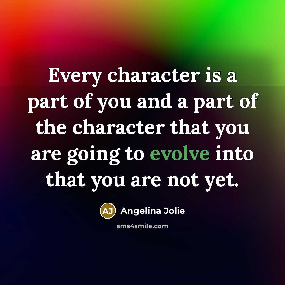 “Every character is a part of you and a part…” quote by Angelina Jolie