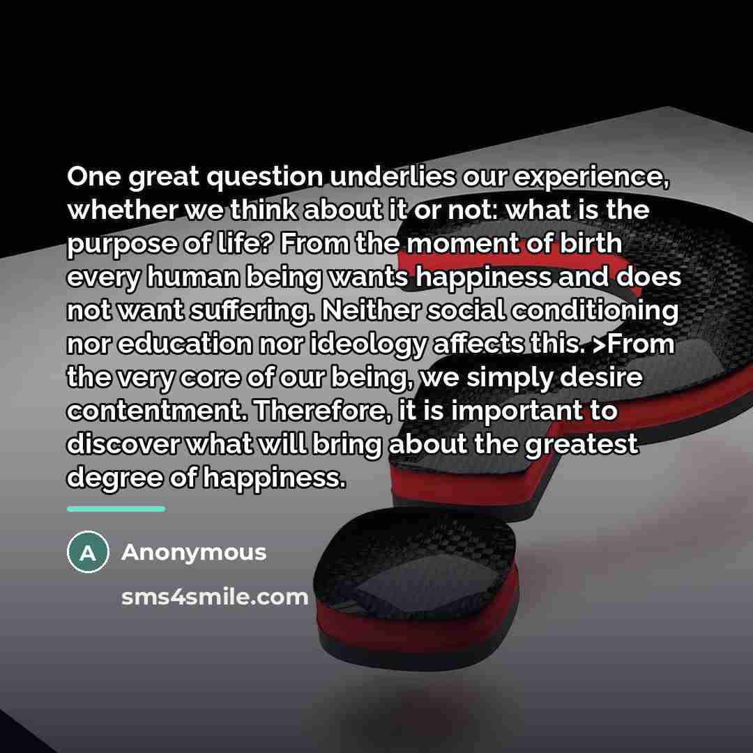 “One great question underlies our experience, whether we think about…” quote by Anonymous