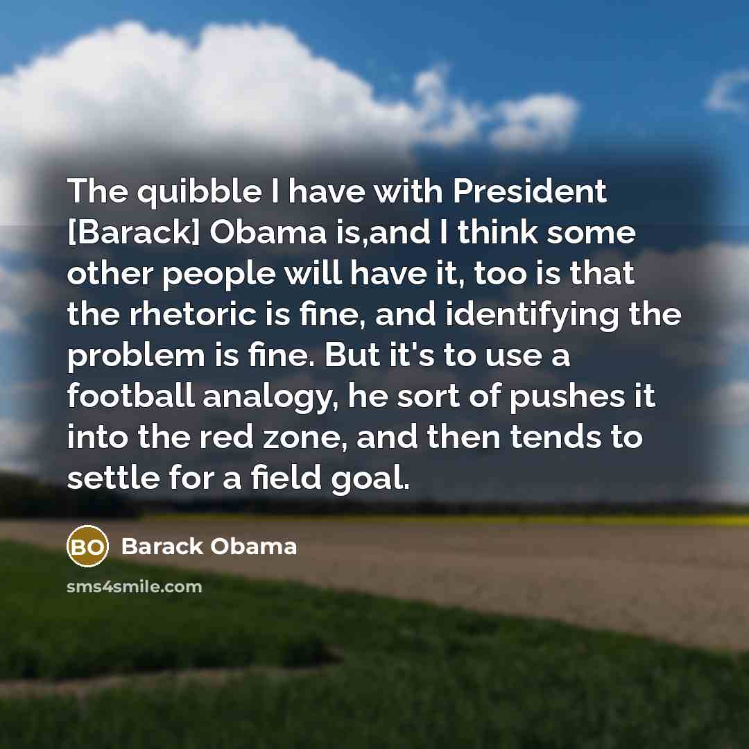 “The quibble I have with President [Barack] Obama is,and I…” quote by Barack Obama