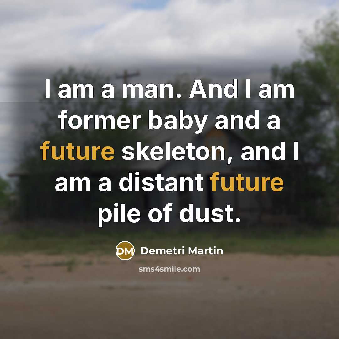 “I am a man. And I am former baby and…” quote by Demetri Martin