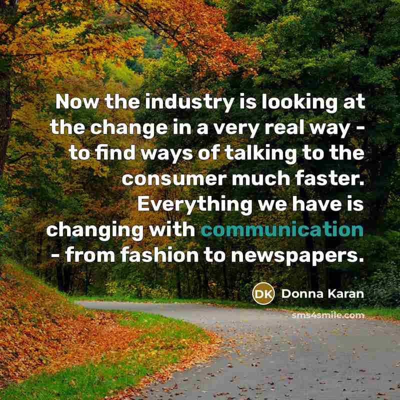 “Now the industry is looking at the change in a…” quote by Donna Karan