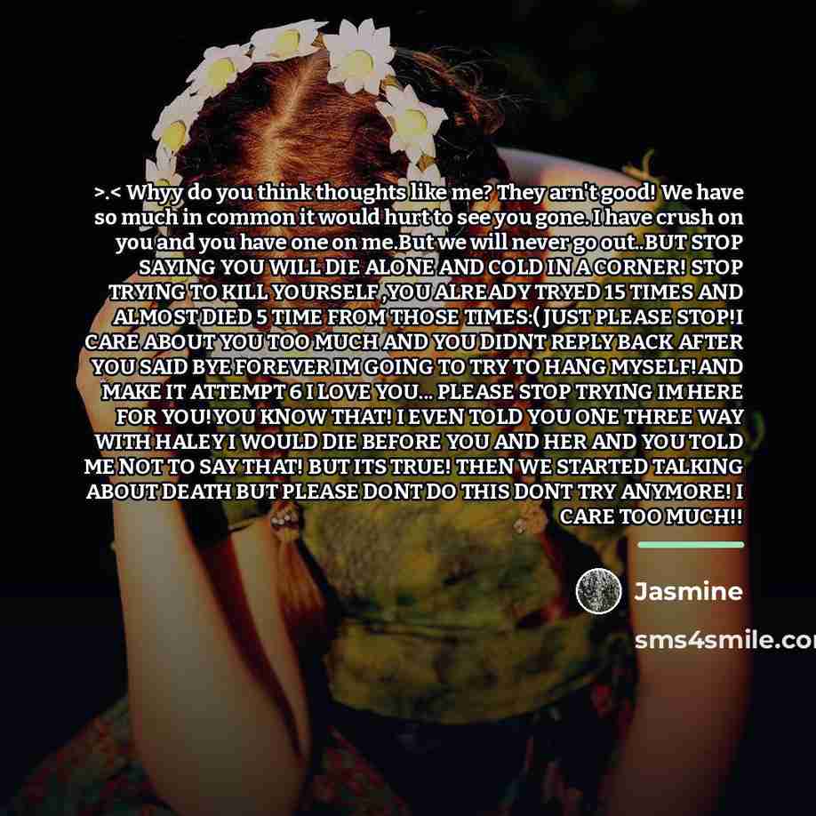 “>.< Whyy do you think thoughts like me? They arn't…” quote by Jasmine