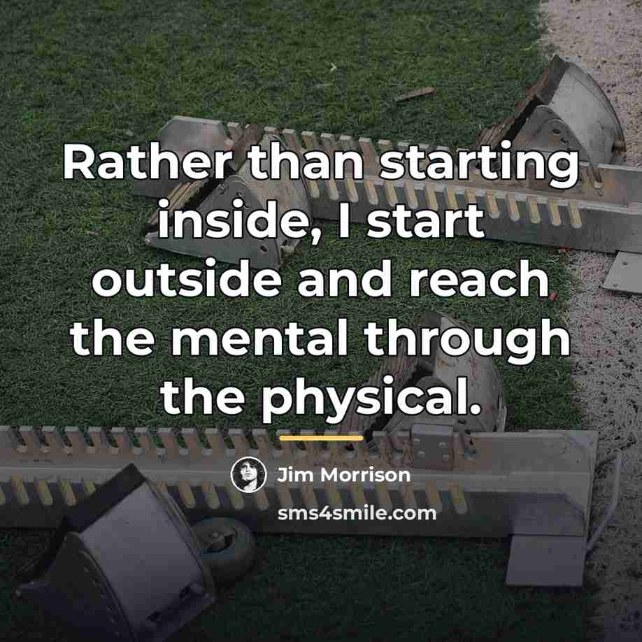 “Rather than starting inside, I start outside and reach the…” quote by Jim Morrison