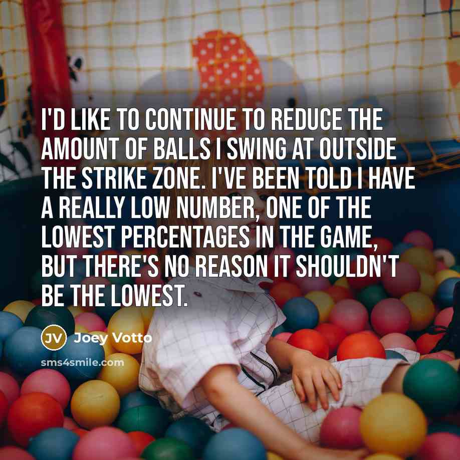 “I'd like to continue to reduce the amount of balls…” quote by Joey Votto