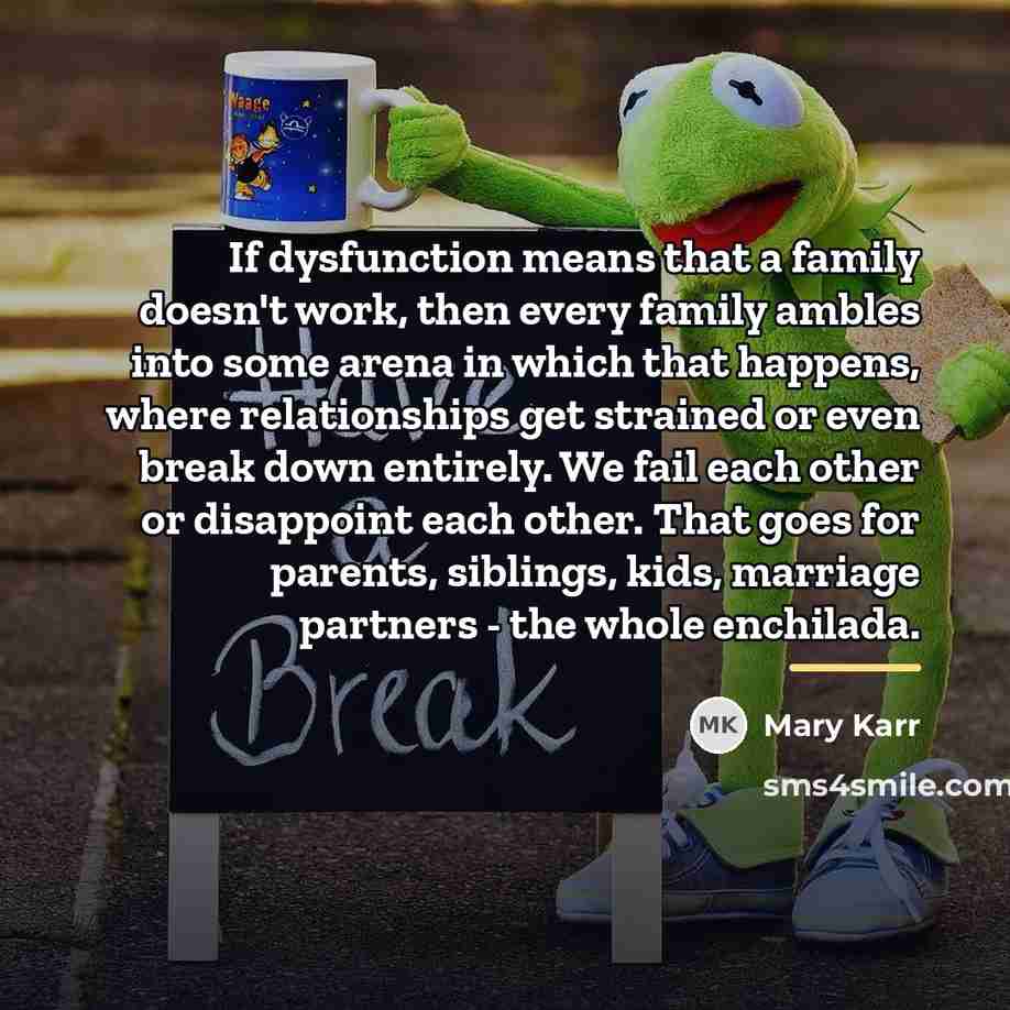“If dysfunction means that a family doesn't work, then every…” quote by Mary Karr