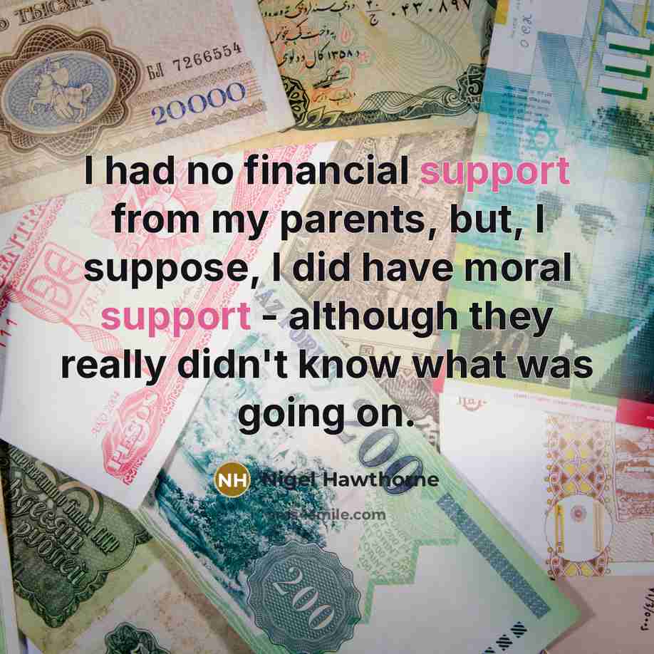 “I had no financial support from my parents, but, I…” quote by Nigel Hawthorne