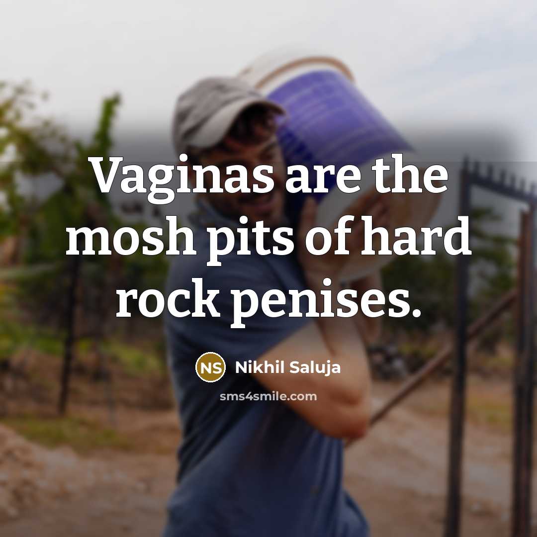 “Vaginas are the mosh pits of hard rock penises.…” quote by Nikhil Saluja