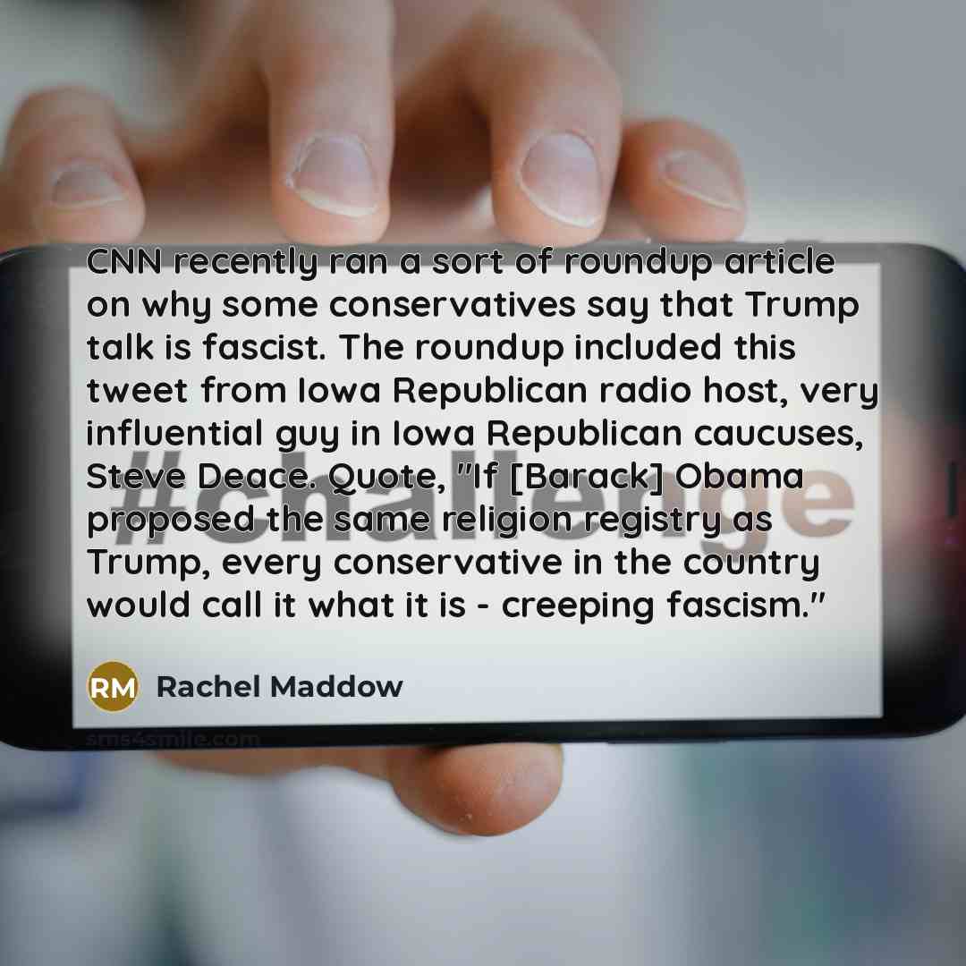 “CNN recently ran a sort of roundup article on why…” quote by Rachel Maddow