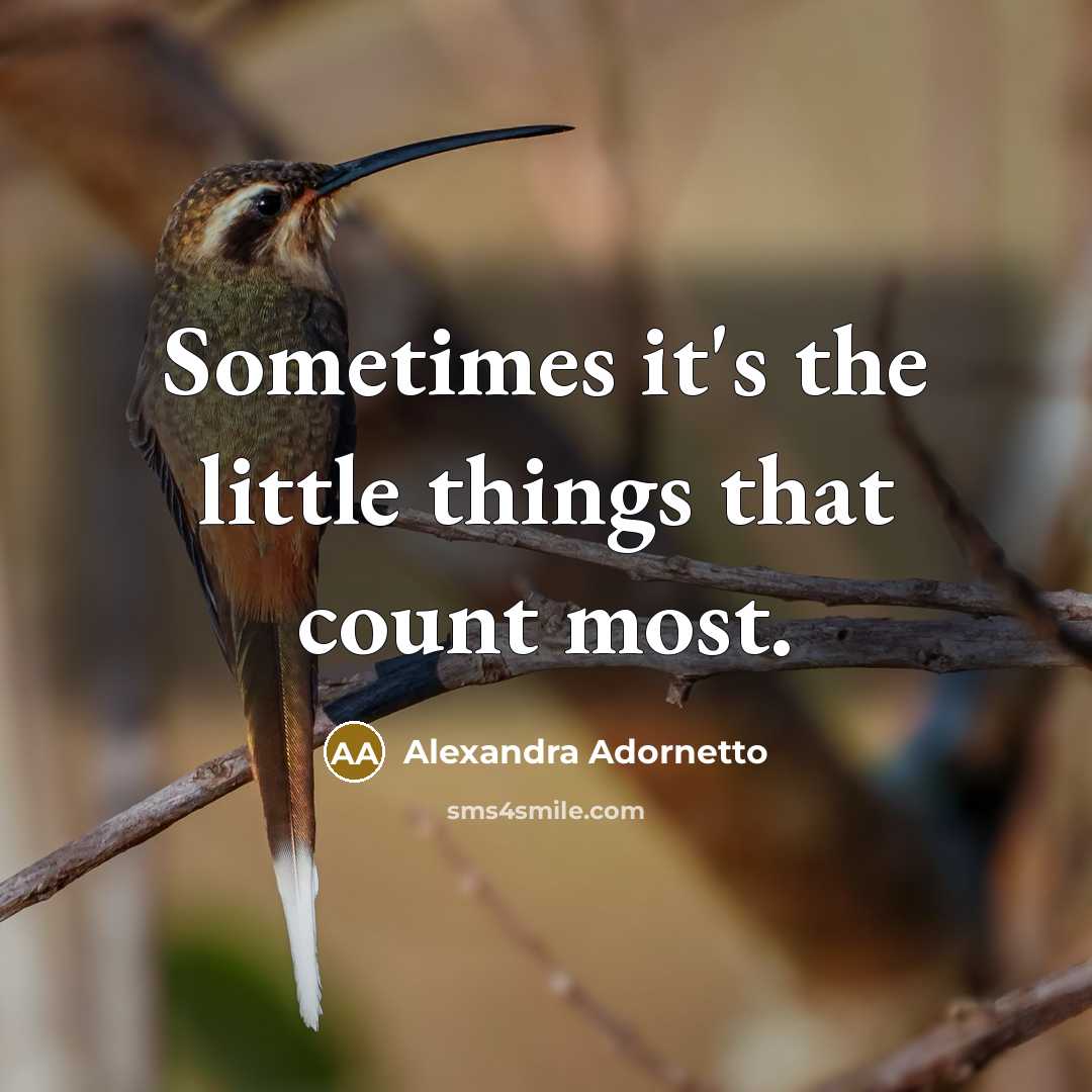 “Sometimes it's the little things that count most.…” quote by Alexandra Adornetto
