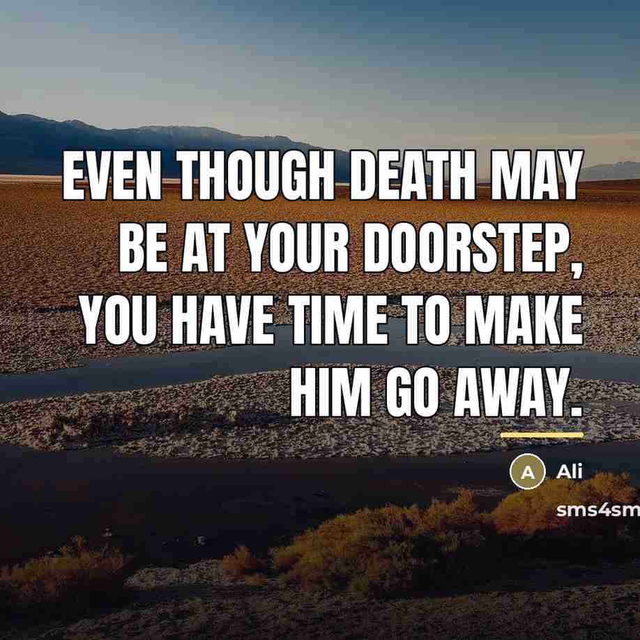 “Even though death may be at your doorstep, you have…” quote by Ali