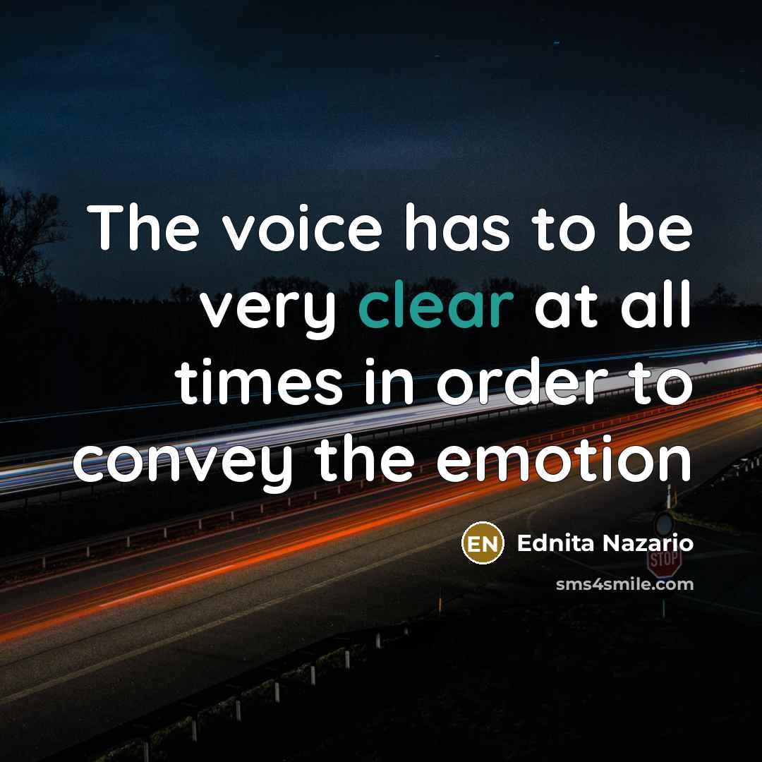 “The voice has to be very clear at all times…” quote by Ednita Nazario