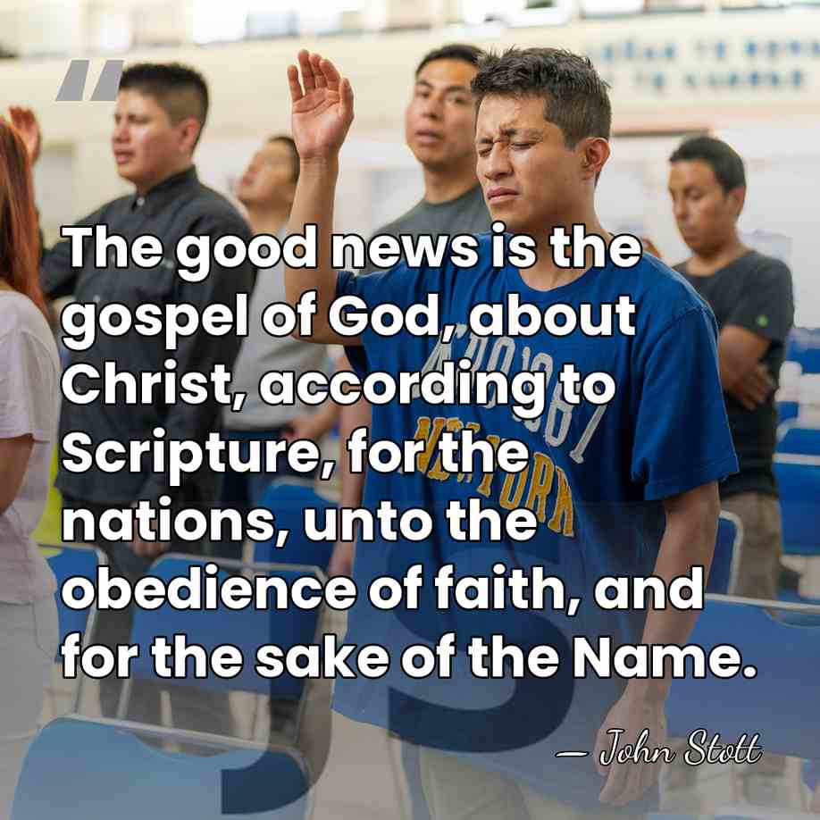 The good news is the gospel of God, about Christ, according to&hellip; - John Stott