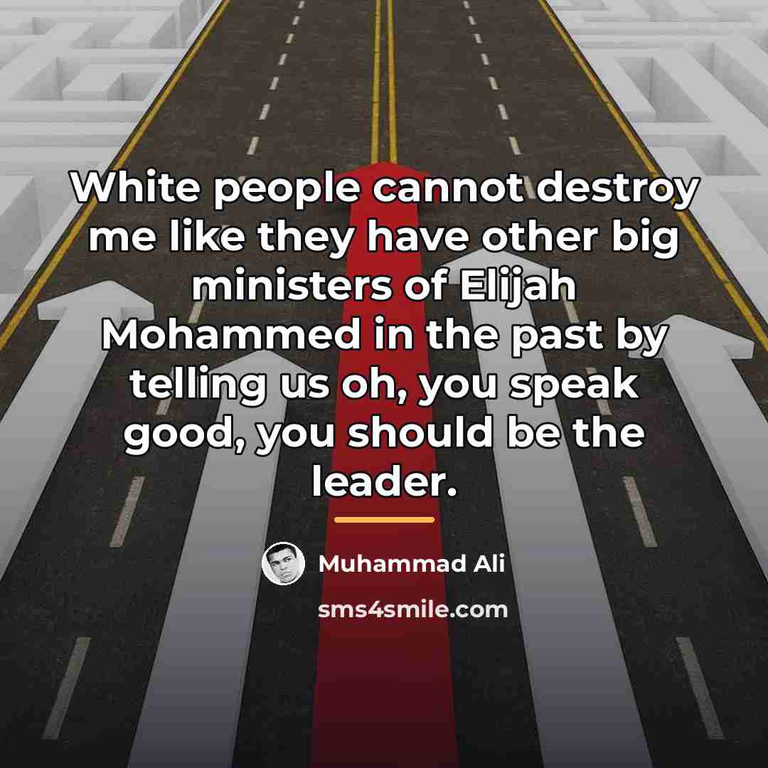 “White people cannot destroy me like they have other big…” quote by Muhammad Ali
