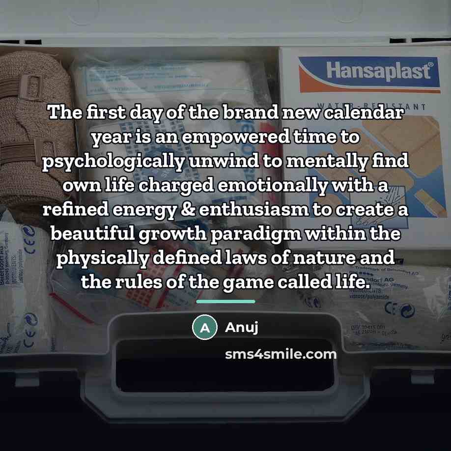 “The first day of the brand new calendar year is…” quote by Anuj