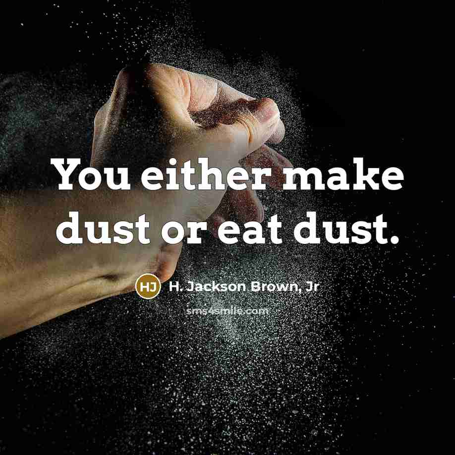 “You either make dust or eat dust.…” quote by H. Jackson Brown, Jr