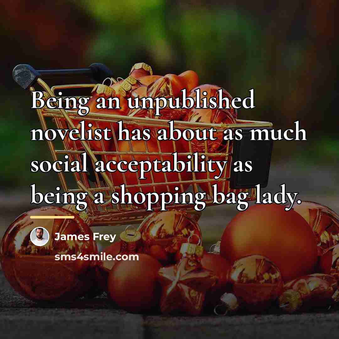 “Being an unpublished novelist has about as much social acceptability…” quote by James Frey