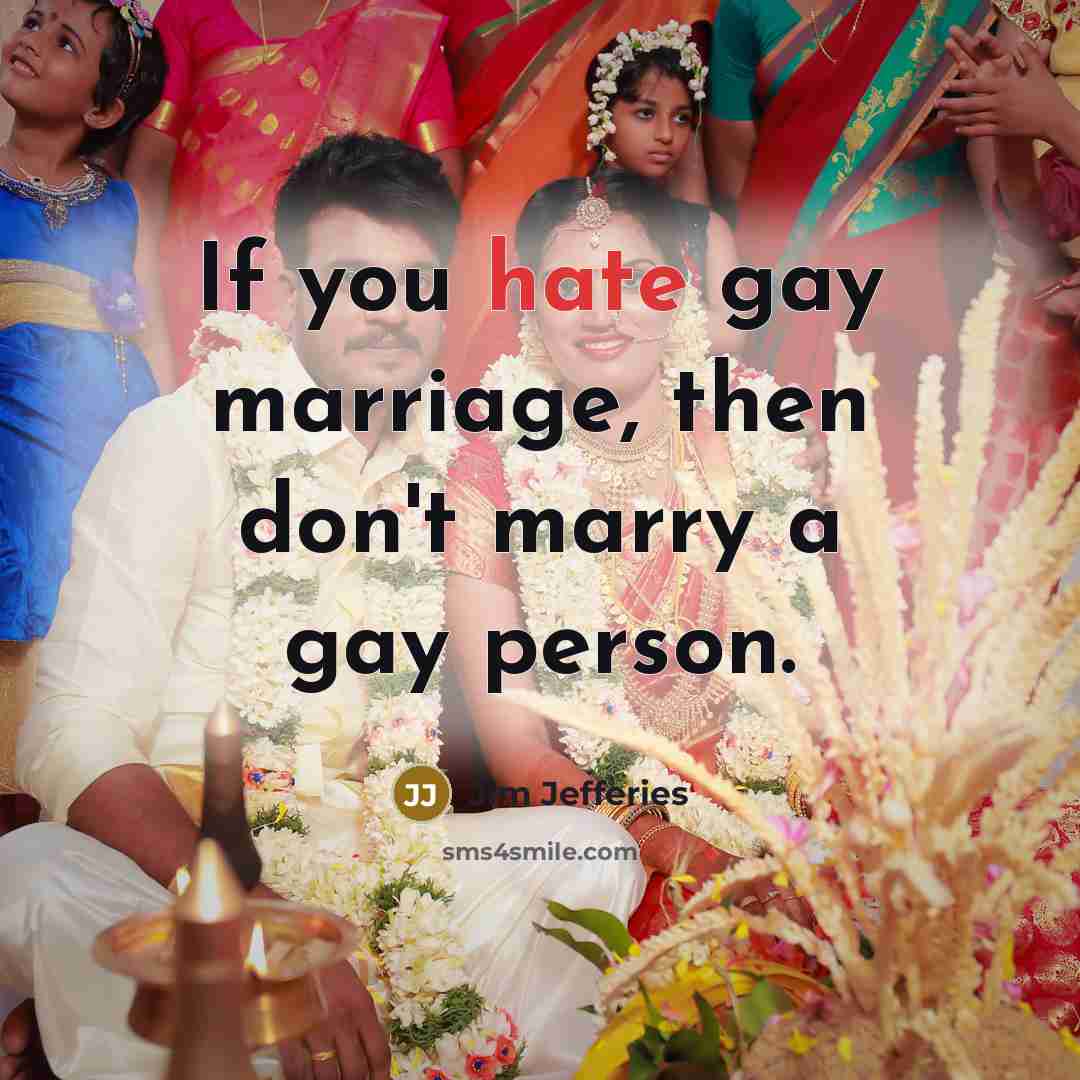 “If you hate gay marriage, then don't marry a gay…” quote by Jim Jefferies