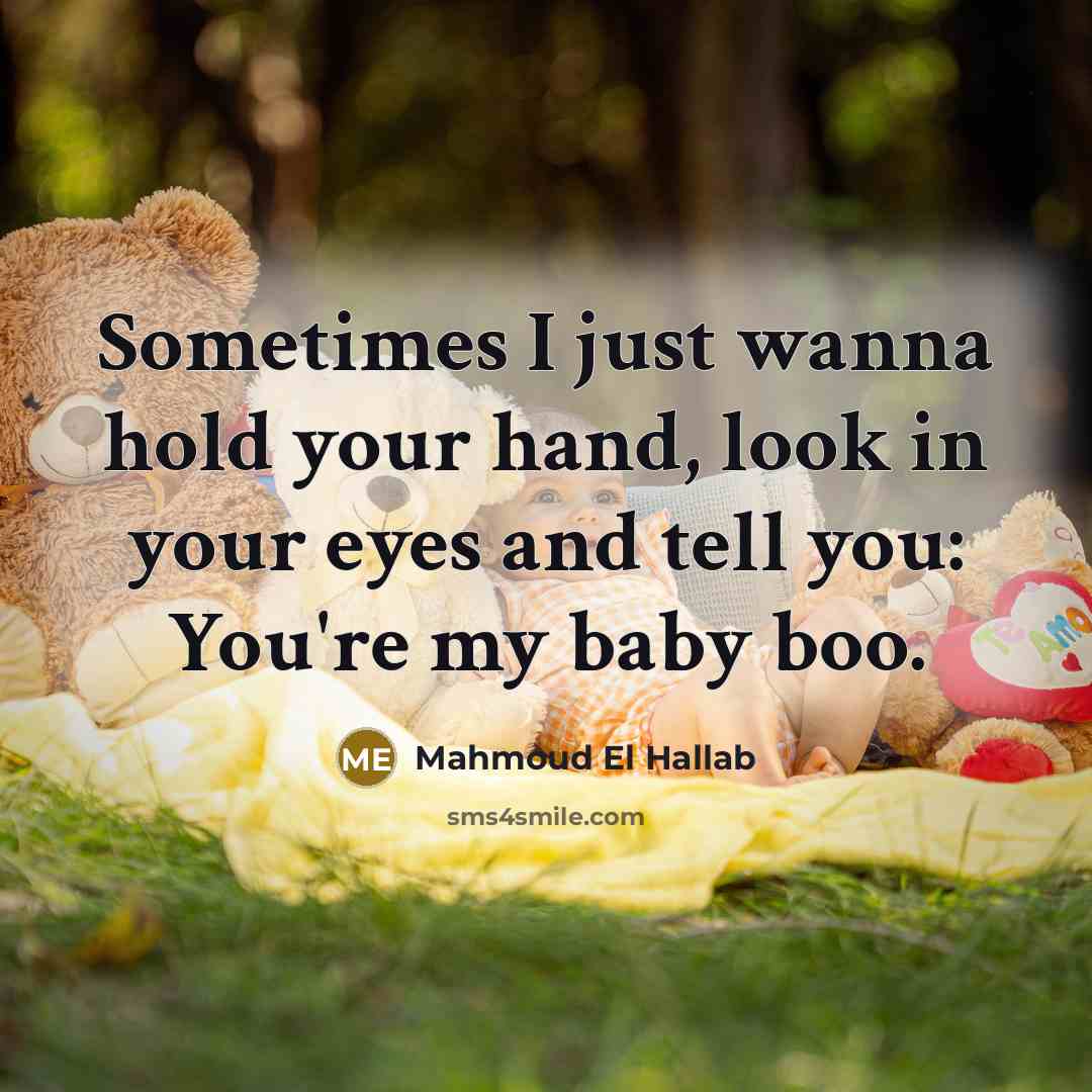 “Sometimes I just wanna hold your hand, look in your…” quote by Mahmoud El Hallab