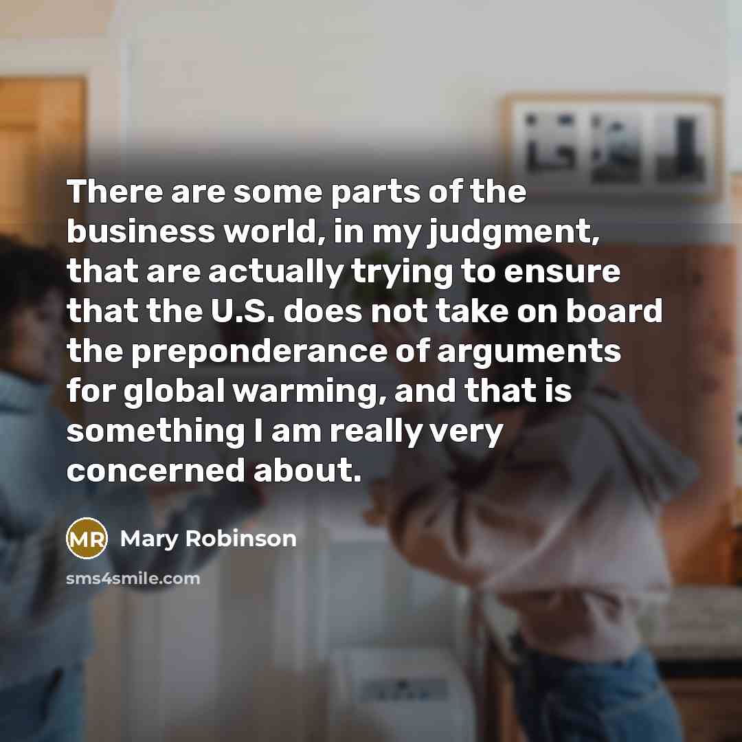 “There are some parts of the business world, in my…” quote by Mary Robinson