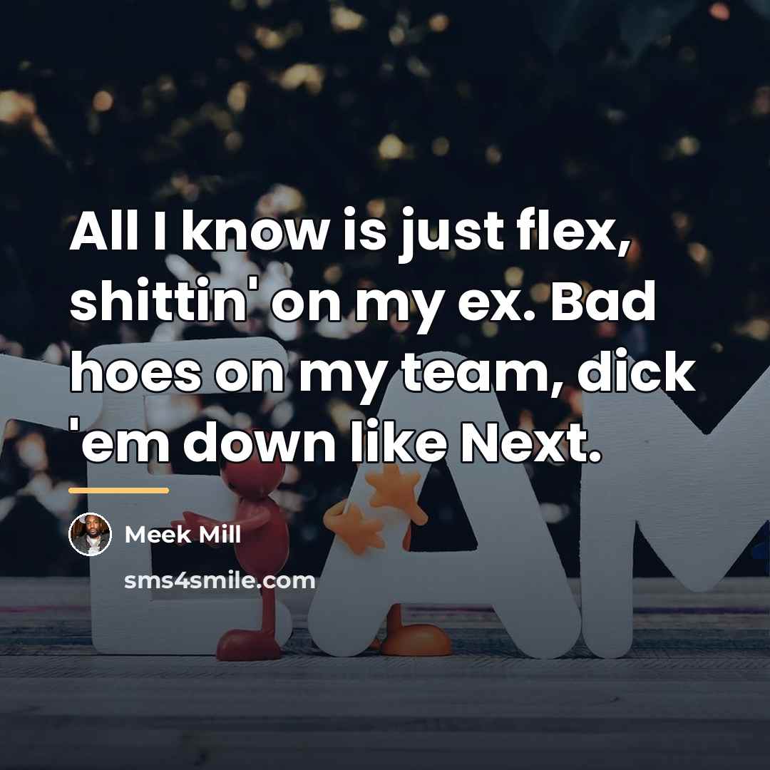 “All I know is just flex, shittin' on my ex.…” quote by Meek Mill