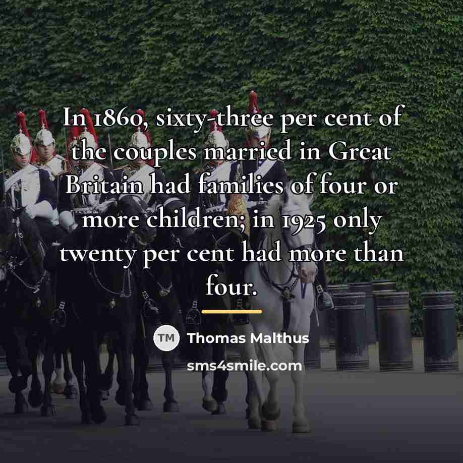 “In 1860, sixty-three per cent of the couples married in…” quote by Thomas Malthus
