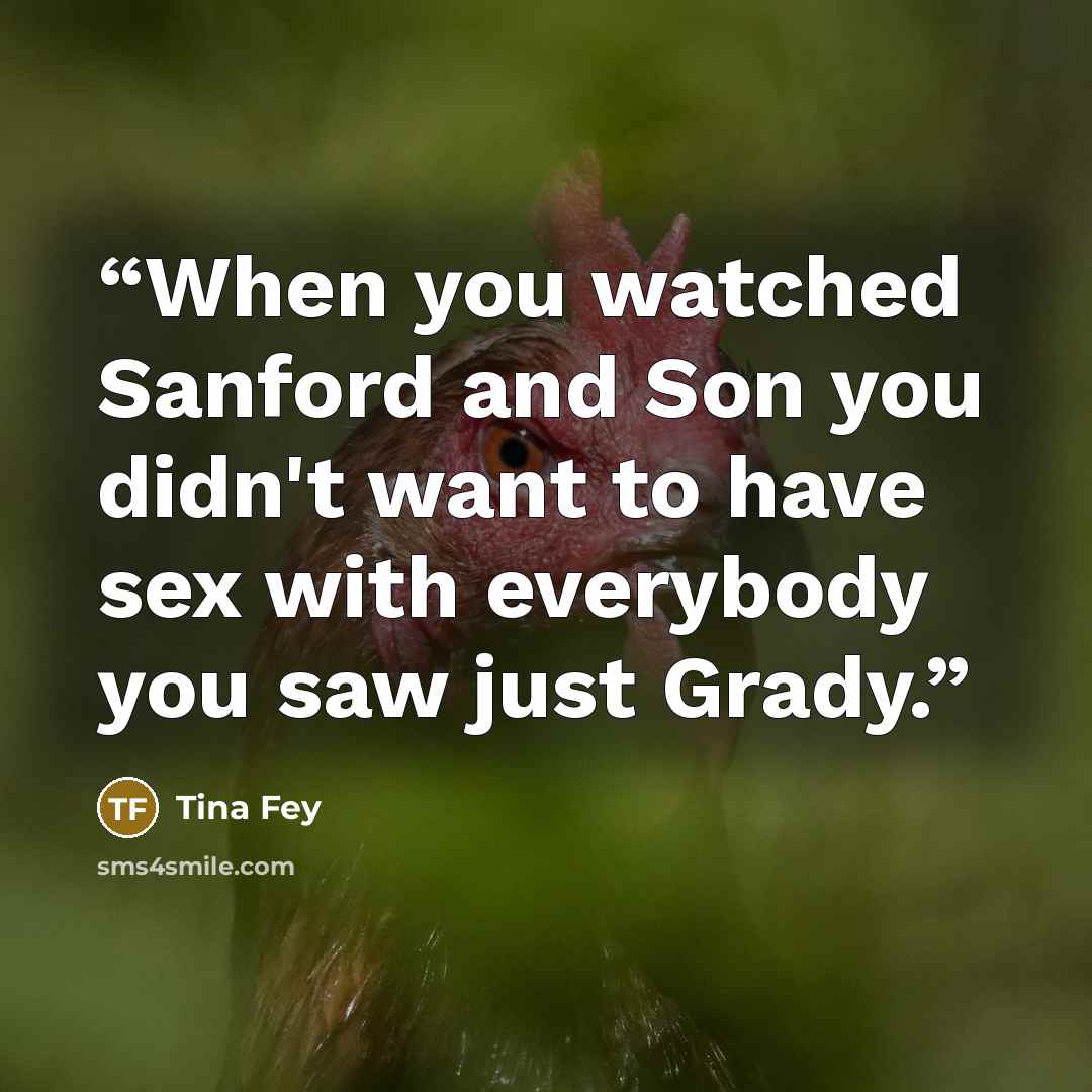 “When you watched Sanford and Son you didn't want to have sex with everybody you saw just Grady.” quote by Tina Fey