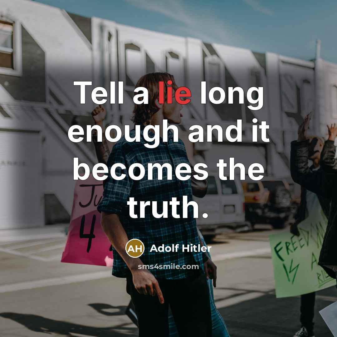 “Tell a lie long enough and it becomes the truth.…” quote by Adolf Hitler