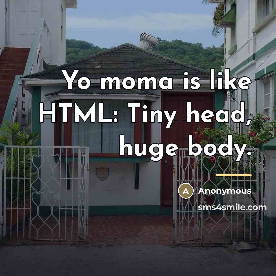 “Yo moma is like HTML: Tiny head, huge body.…” quote by Anonymous