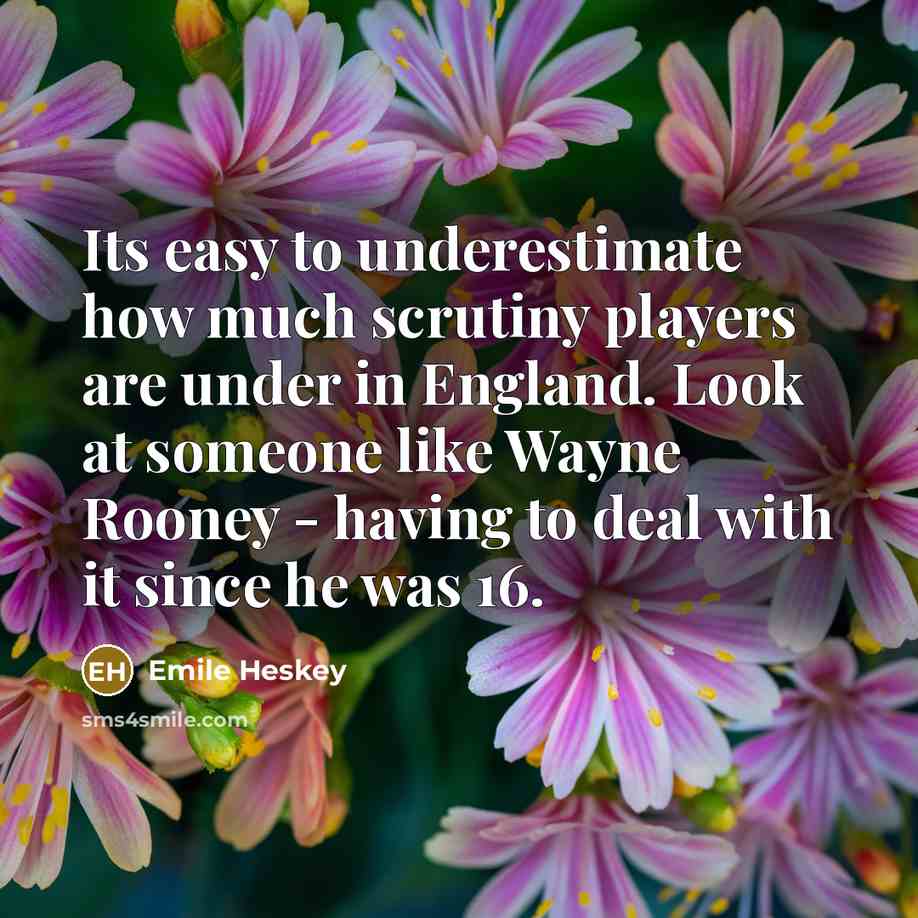 “Its easy to underestimate how much scrutiny players are under…” quote by Emile Heskey