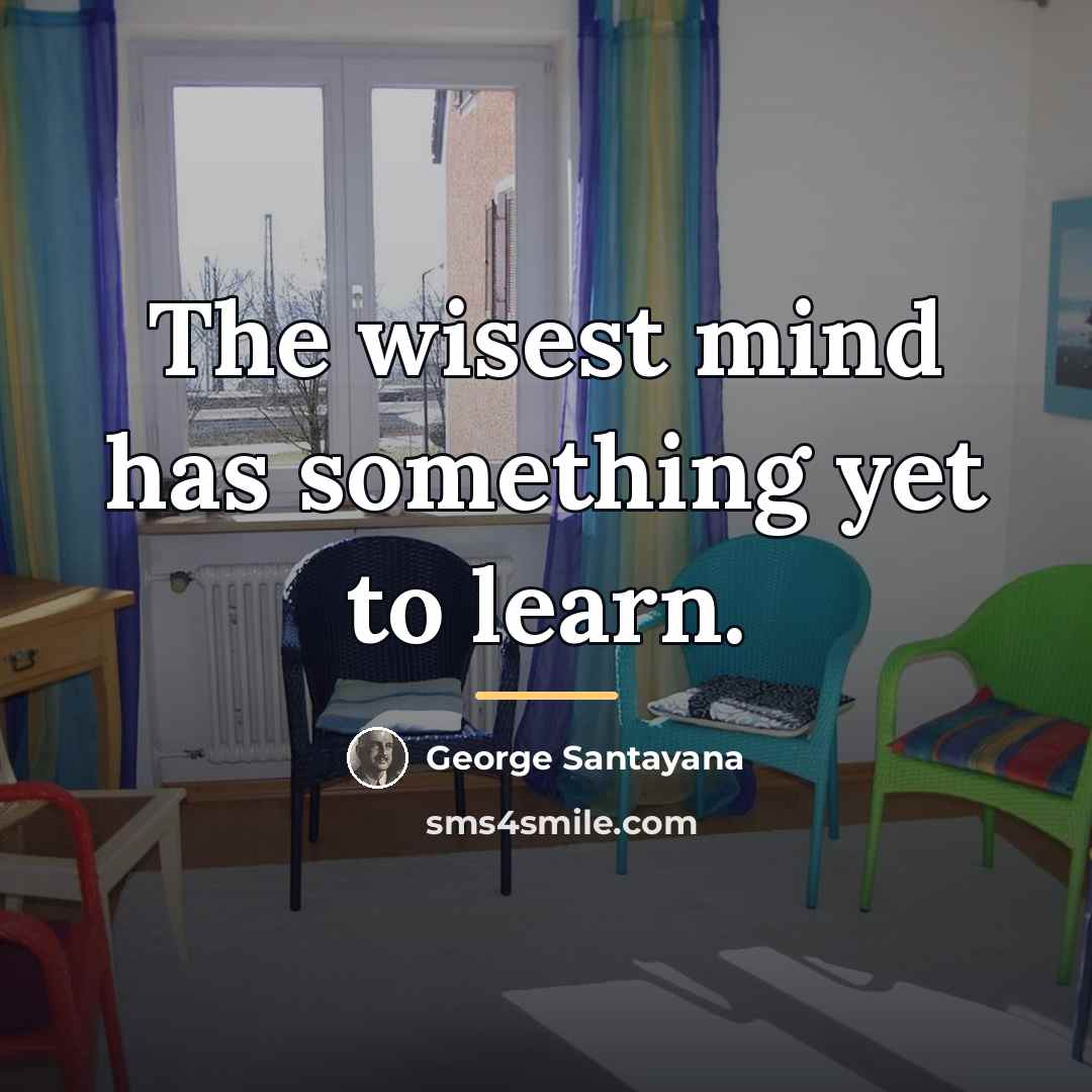 “The wisest mind has something yet to learn.…” quote by George Santayana