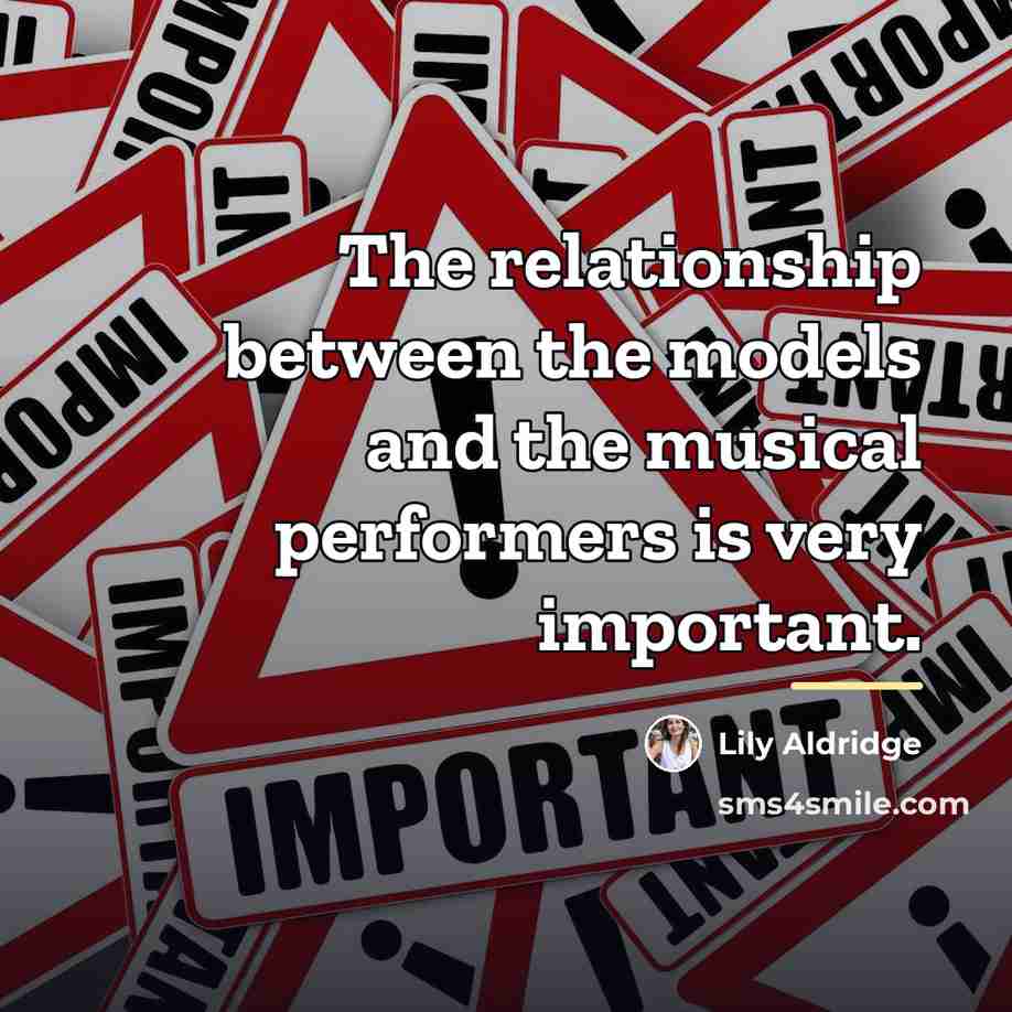 “The relationship between the models and the musical performers is…” quote by Lily Aldridge
