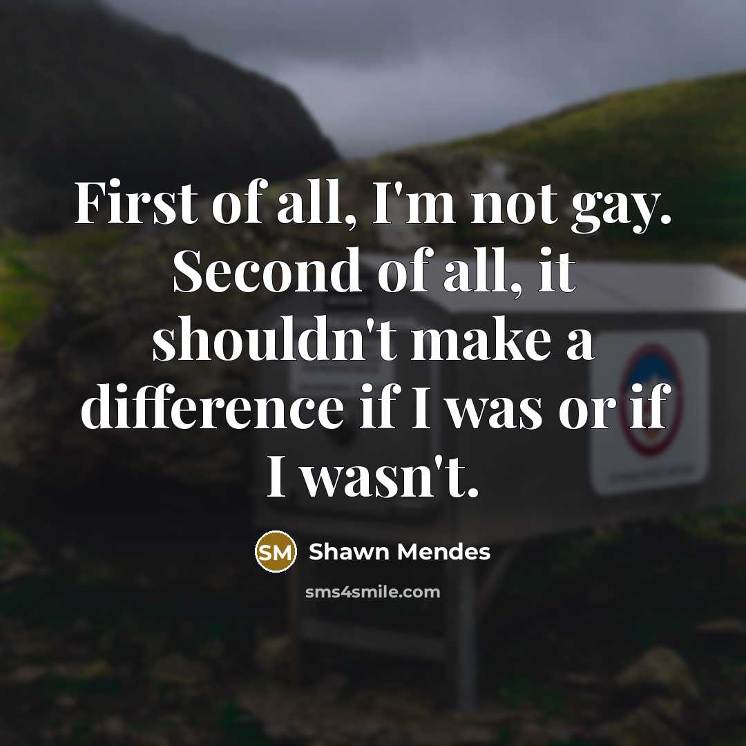 “First of all, I'm not gay. Second of all, it…” quote by Shawn Mendes