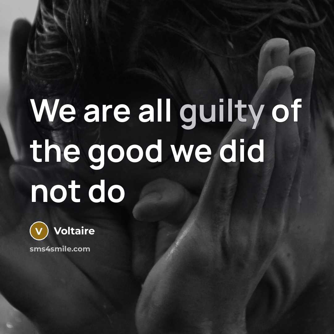 “We are all guilty of the good we did not…” quote by Voltaire