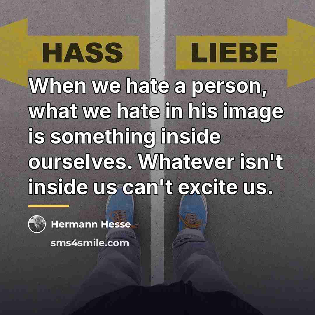 “When we hate a person, what we hate in his…” quote by Hermann Hesse