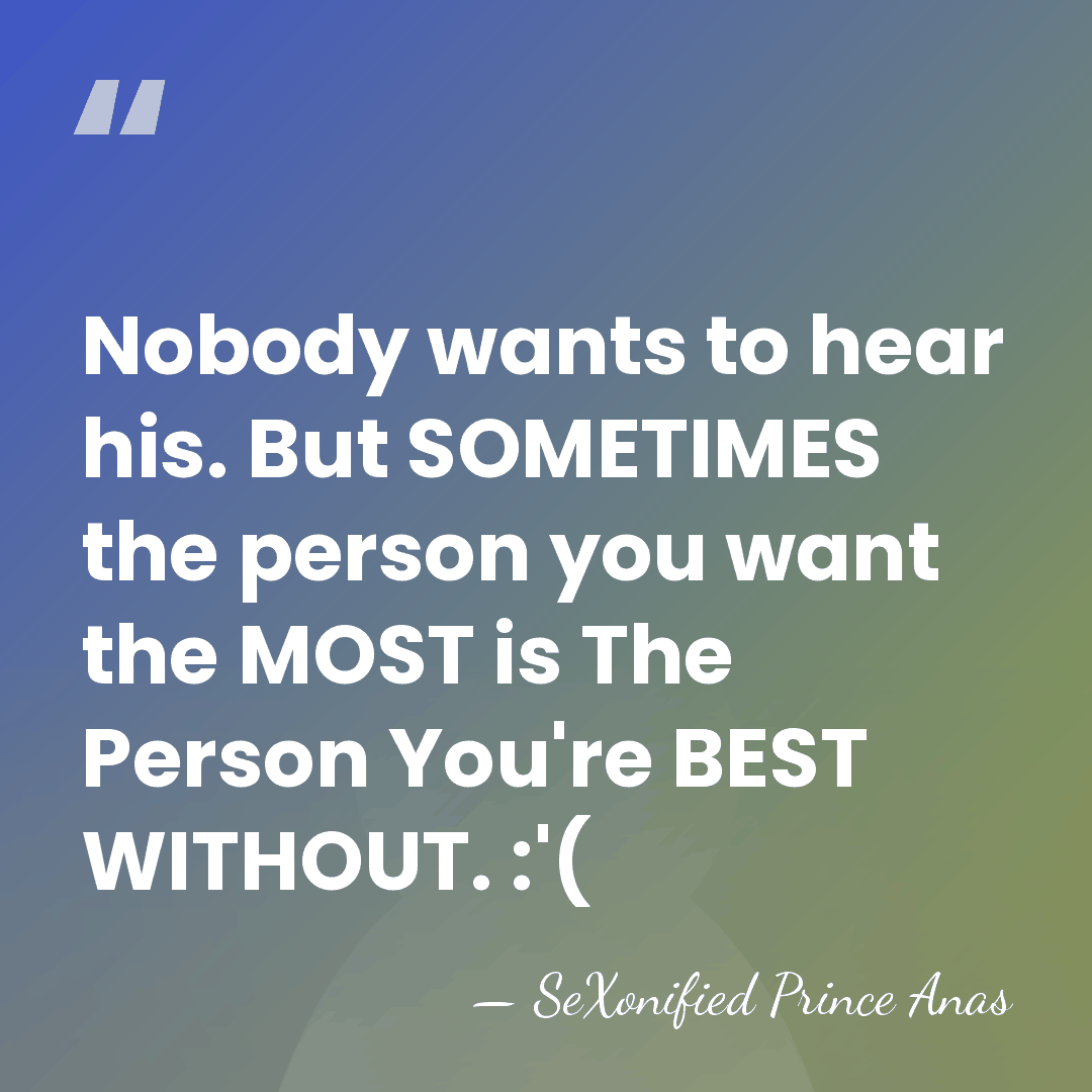 Nobody wants to hear his. But SOMETIMES the person you want the&hellip; - SeXonified Prince Anas