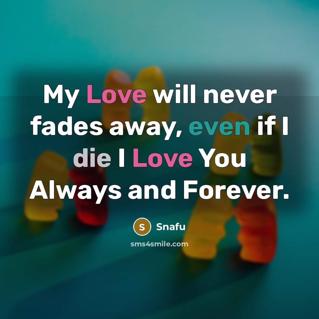 “My Love will never fades away, even if I die…” quote by Snafu