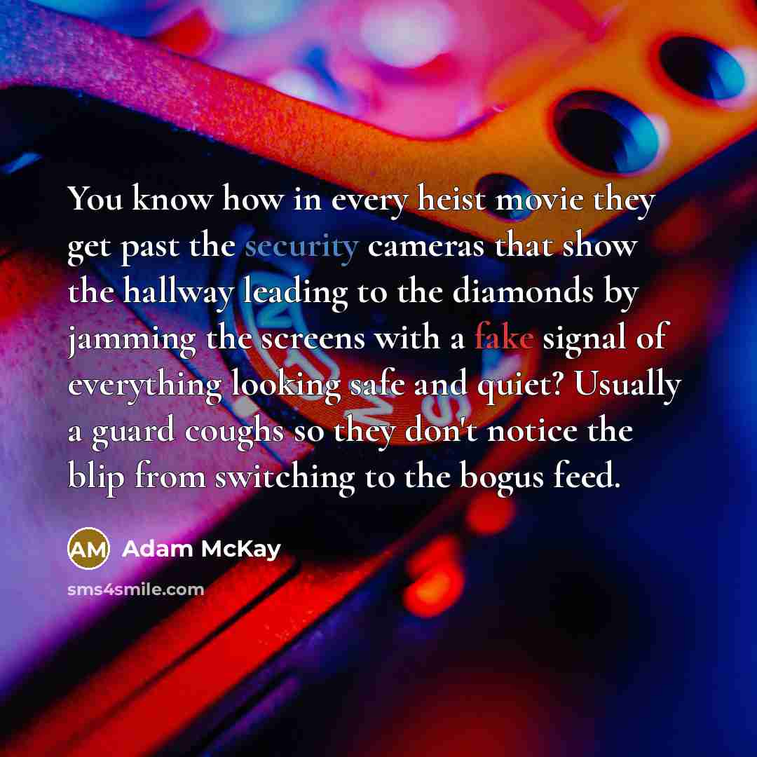 “You know how in every heist movie they get past…” quote by Adam McKay